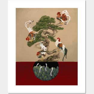 chicken tree Posters and Art